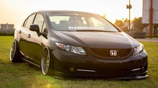 Devins Slammed 9th Gen Honda Civic  Slammedenuff [upl. by Htebiram]