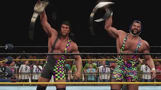 WrestleMania 10 WWF Tag Team Champions The Qubeckers Vs Steiner Brothers Vs Headshrinkers [upl. by Selda]