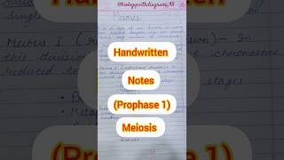 Meiosis prophase 1 stages  cell division  Reductional division bestnotes shorts study [upl. by Ramma408]