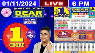 LIVE Lottery 600 PM Dear Sikkim state lottery live draw result 01112024  Lottery live [upl. by Filmore438]