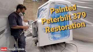 1987 Peterbilt 379 Restoration Part 6 I Priming Painting and Sanding [upl. by Arvo]