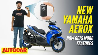 2024 Yamaha Aerox 155 Version S review  New features updates and price  First Ride Autocar India [upl. by Nanahs]