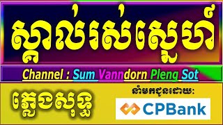 ស្គាល់រស់ស្នេហ៍ ភ្លេងសុទ្ធ ស្គាល់រសជាតិស្នេហ៍ ភ្លេង chord lyrics បទស្រី karaoke version ភ្លេងថ្មី [upl. by Iana]