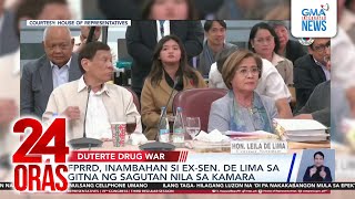 FPRRD inambahan si exSen De Lima sa gitna ng sagutan nila sa Kamara  24 Oras [upl. by Ettezoj]