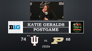 Purdues WBB Coach Geralds Post Game Press Conference After 7468 Loss to 16 Indiana [upl. by Liam]