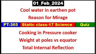 PT365 Static class17 Science Quiz [upl. by Assirhc10]