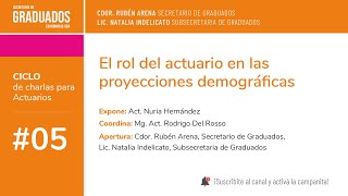 05 El rol del Actuario en las Proyecciones Demográficas  Económicas UBA [upl. by Annayr442]