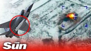 Russia unleashes unstoppable nuclearcapable hypersonic missile destroying Ukraine weapons depot [upl. by Aekahs]