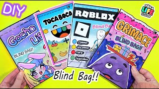 Paper Diy✨Blind Bag Unboxing outfits gachalife tocaboca roblox grimace [upl. by Derrej]