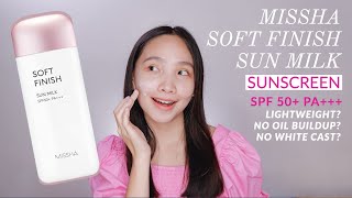 MISSHA SUNSCREEN I ALL AROUND SOFT FINISH SUN MILK SPF50PA REVIEW with Flashback Test [upl. by Adao]