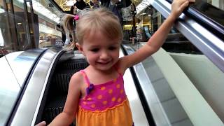 Kathryn on the escalator for the first time [upl. by Duwe969]