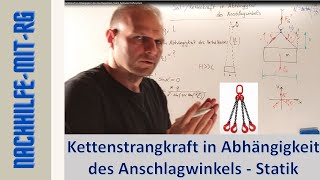 Zentrales Kräftesystem  Kettengehänge  Kettenkraft in Abhängigkeit des Anschlagwinkels  Statik [upl. by Pepe]