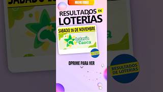 Resultado Lotería del Cauca del 16 Noviembre 2024🤑🍀💎 resultado chance cauca loteriadelcauca [upl. by Nomrej]