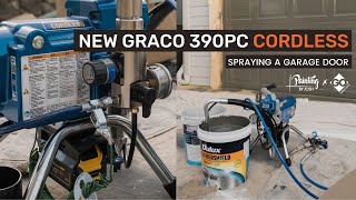 New Graco 390PC Cordless  HOW TO Spray Garage Doors ft Painting by Josh [upl. by Tresa]