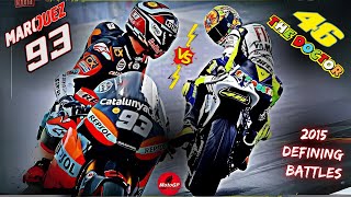 ROSSI vs MARQUEZ INTENSE BATTLES 🔥 2015 Rivalry  MalaysiaGP ArgentinaGP and DutchGP MotoGP [upl. by Dulcie]