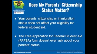 FAFSA information for Students with Undocumented Parents [upl. by Alimaj]