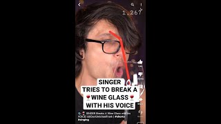 🗣️🍷 SINGER Breaks A Wine Glass with his VOICE Davidmichaelfrank  shorts singing [upl. by Carpio]