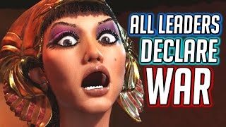 Civilization 6 🌟 All Leaders Declare War on You Cutscenes [upl. by Rifkin]