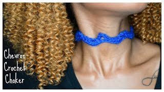 Chevron Crochet Choker tutorial  quick amp cheap DIY [upl. by Rind]