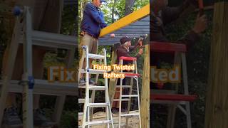 Fixing Twisted Rafters for Our coveredpatio patiostyle construction diy [upl. by Leeland235]