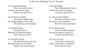 Is My Team Ploughing AE HOUSMAN [upl. by Ainimreh]