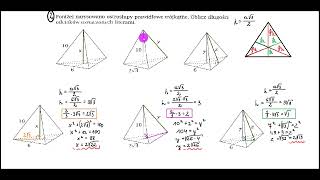 Poniżej narysowano ostrosłupy prawidłowe trójkątne Oblicz długości odcinków oznaczonych literami [upl. by Anela]