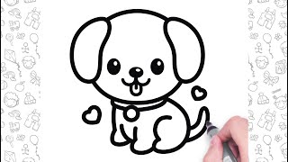 🐕How to Draw a Puppy Easy Step by Step  Animal Drawings For Children💕 [upl. by Uhile]