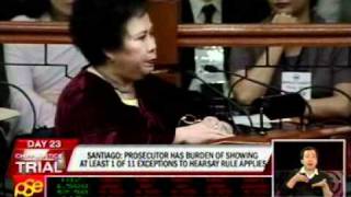 Santiago to prosecution Let me educate you re hearsay rule [upl. by Iyre582]