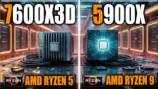 7600X3D vs 5900X Benchmarks  Gaming Benchmarks  Applications Tests [upl. by Massimiliano]