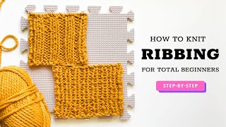 How to Knit RIB STITCH StepbyStep Tutorial for Beginners [upl. by Wandy]