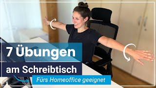 7 Übungen am Schreibtisch die Du für Deine Gesundheit TÄGLICH ausführen solltest ✅ [upl. by Nylsirhc]