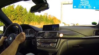 BMW M4 Onboard Autobahn Co Driver View Acceleration Kickdown Shift Down Sound M3 F82 4er [upl. by Boles]