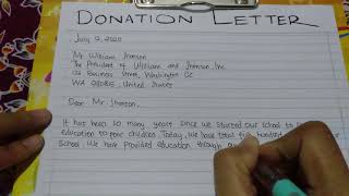 How to Write a Donation Letter for Charity Program  Writing Practices [upl. by Shaina]