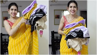 Festive Ethnic wear haul  Saree blouse kurta suit petticoat jewellery starting Rs 199 [upl. by Naujal]