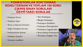 Fonksiyonlar TYTAYT TEK VİDEODA TEKRAR Konu ÖzetiÇıkmış Soru Çözümleri ve Ösym tarzı sorular PDF [upl. by Bail]