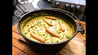 Deftige Erbsensuppe aus dem Dutch Oven Gasgrill Rezept [upl. by Nitnilc793]