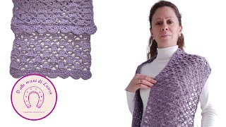 Realizziamo Insieme Una semplice Stola Traforata a Uncinetto  TUTORIAL STOLA FANTASIA🧣 [upl. by Miriam]