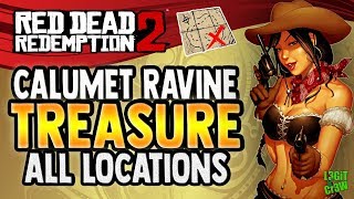 ❌ Red Dead Redemption 2 Online 💰 CALUMET RAVINE Treasure Map Location  All Locations  RDR2 [upl. by Lladnew]