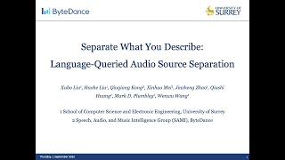 Separate What You Describe LanguageQueried Audio Source Separation INTERSPEECH 2022 [upl. by Hobart]