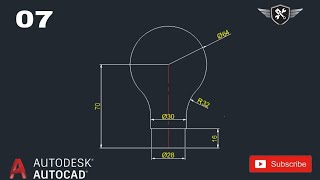 Autocad 2d Practice Drawing 07  AutoCAD tutorial for beginners akd autocad design [upl. by Llednov]