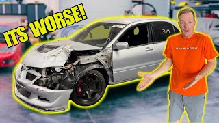 Rebuilding A Wrecked Mitsubishi Lancer Evo 8  Part 1 [upl. by Ninnette]