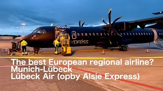 Flight Report Lübeck Air opby Alsie Express MunichLübeck ATR 72500 [upl. by Edmea]