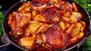 One Pan Honey Garlic Chicken amp Veggies Recipe  Easy Chicken and Potatoes [upl. by Amaso]