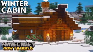 Minecraft How to Build a Small Winter Cabin  Winter Cabin Tutorial [upl. by Aicilet]