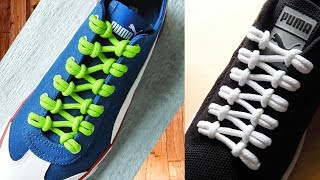 〔靴紐の結び方〕規則正しい模様がきれいな靴ひもの通し方 丸ひも編 how to tie shoelaces 〔生活に役立つ！〕 [upl. by Ahselyt]