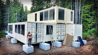 TIMELAPSE  BUILDING a SHIPPING CONTAINER HOME with NO EXPERIENCE OFF GRID  VLOG 172 [upl. by Eneri314]