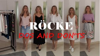 Rock Outfits Sommer Trends 2022 Bauch Hüfte Po kaschieren Dos and Donts Tipps Mode Style Damen [upl. by Bree]