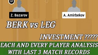 BERK vs LEG Dream11 TeamLEG vs BERK BASKETBALL Dream11 TeamBERK vs LEG [upl. by Sasnett]