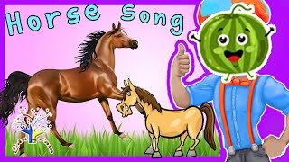 Horse  Horse Cartoon  Horse Song  Horse Story  Kids Songs and Nursery Rhymes  EduFam [upl. by Cochrane]