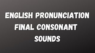 Final Consonant Articulation Adult ESL Pronunciation Activities for Producing Final Consonants [upl. by Rosol]